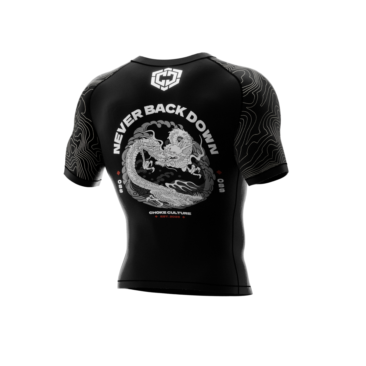 Rashguard “Never Back Down Negro”