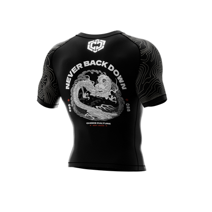 Rashguard “Never Back Down Negro”